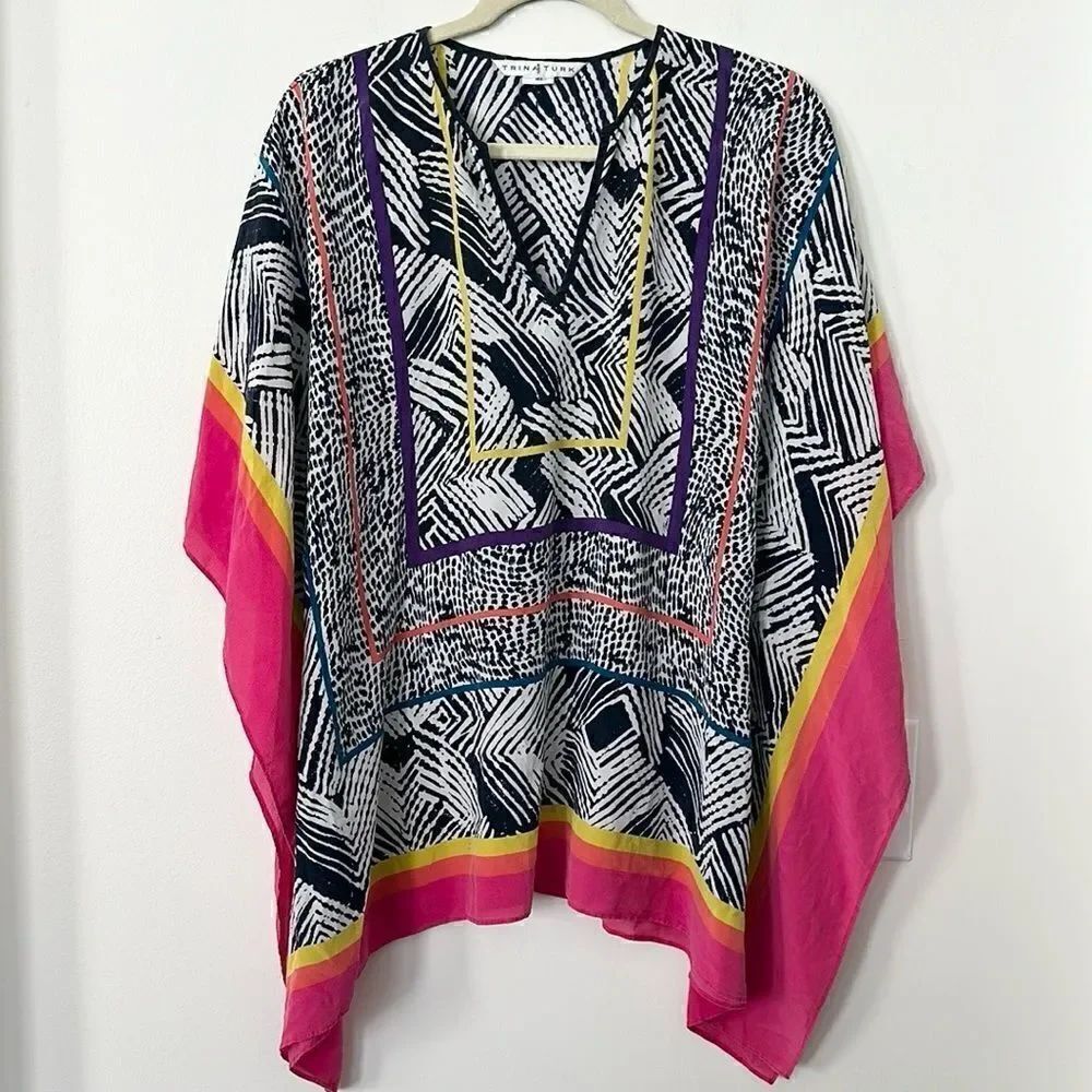 Trina Turk O Silk Printed Tunic XS/S